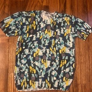 Zara Multicolor Abstract Knit Top